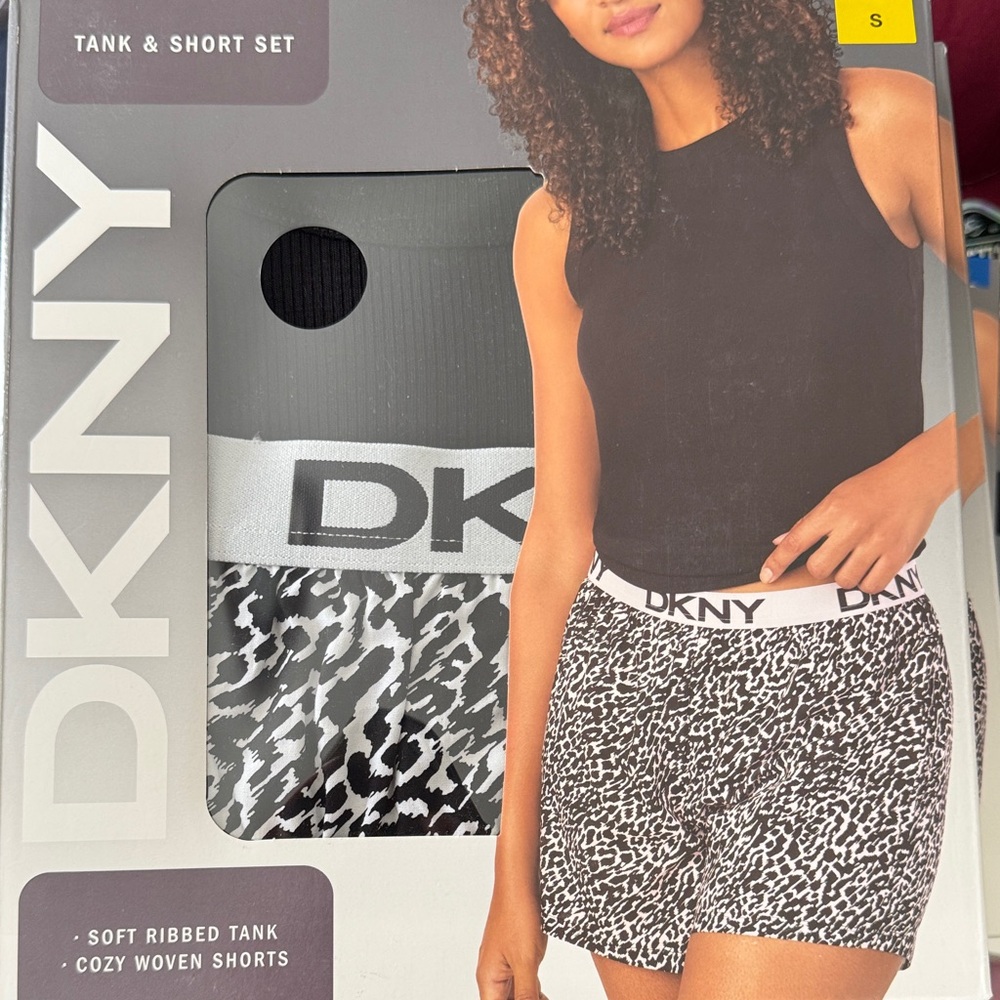 DKNY Monochrome Tank and Shorts Set